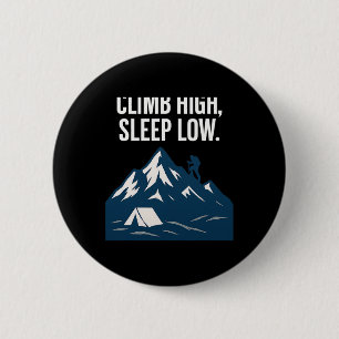 Badge Rond 5 Cm Graphisme d'escalade de montagne Climbez haut, dor