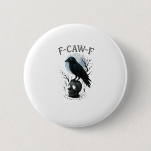 Badge Rond 5 Cm Graphisme Halloween crâne de corbeau corneille got
