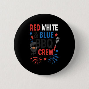 Badge Rond 5 Cm Gras Rouge Blanc Et Bleu - Indépendance Patriotiqu