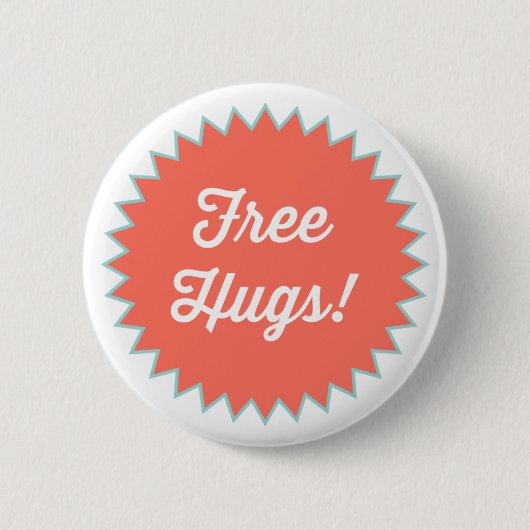 Badge Rond 5 Cm Gratuit Hugs ! Épingle de bouton (Devant)
