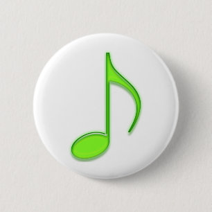Badge Rond 5 Cm Gravez la 8ème note musicale de musique verte