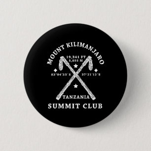 Badge Rond 5 Cm Gravi le sommet du Mont Kilimanjaro Randonnée Club