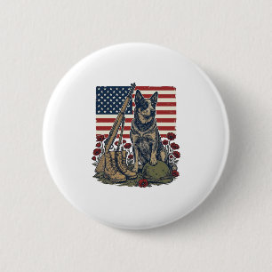 Badge Rond 5 Cm Gravure vintage commémorative patriotique Blue Hee