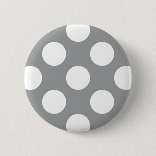 Badge Rond 5 Cm Gray Polka Dots, Polka Dot Pattern, Dots (Devant)