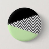 Badge Rond 5 Cm Gray Zigzag, Gray Chevron, Zigzag Pattern, Mint (Devant)