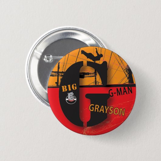Badge Rond 5 Cm grayson (Devant & derrière)