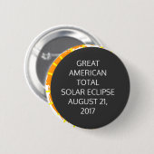 Badge Rond 5 Cm Great American Total Solar Eclipse personnalisable (Devant & derrière)