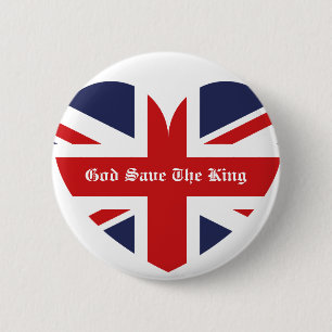 Badge Rond 5 Cm Great Britain National Anthem/ British Flag