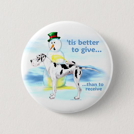 Badge Rond 5 Cm Great Dane BTG Harlequin UC (Devant)