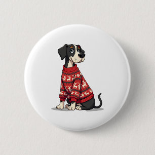 Badge Rond 5 Cm Great Dane Christmas Sweat chien