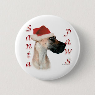 Badge Rond 5 Cm Great Dane (fawn) Père Noël Paws