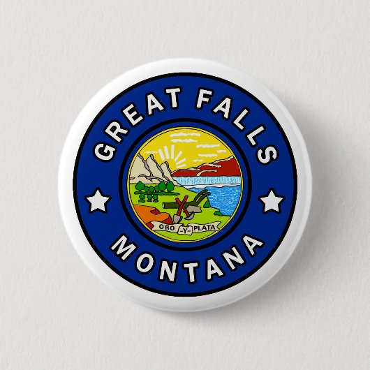 Badge Rond 5 Cm Great Falls Montana (Devant)