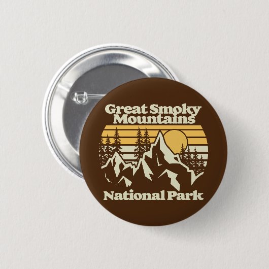 Badge Rond 5 Cm Great Smoky Mountains, Parc National (Devant & derrière)