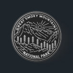 Badge Rond 5 Cm Great Smoky Mountains Parc national Monoline<br><div class="desc">Grand Smoky Mountains monoline design. Le parc comprend des forêts luxuriantes et une abondance de fleurs sauvages qui fleurissent toute l'année.</div>