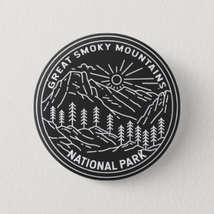 Badge Rond 5 Cm Great Smoky Mountains Parc national Monoline