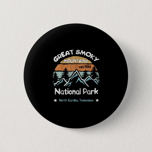 Badge Rond 5 Cm Great Smoky Mountains US National Park Camping (Devant)