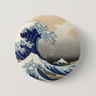 Badge Rond 5 Cm Great Wave Kanagawa Japanese Painting