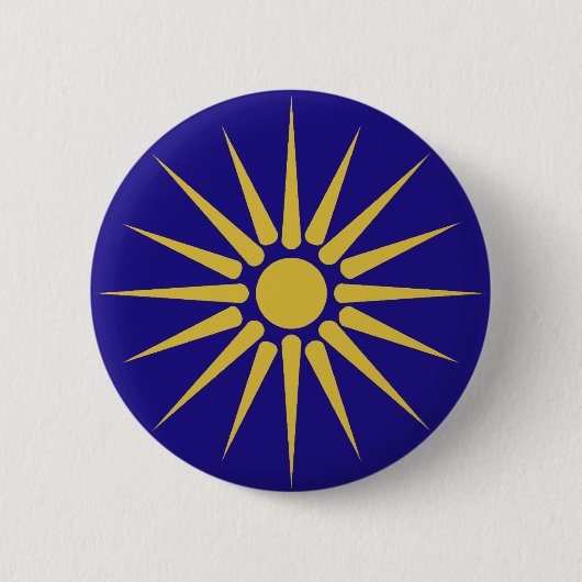 Badge Rond 5 Cm Grec Macédoine, drapeau de la Grèce (Devant)
