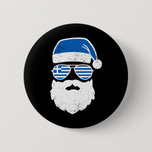 Badge Rond 5 Cm Grec Pâques drôle Grèce Drapeau Sungles Garçons To