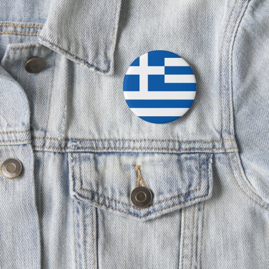 Badge Rond 5 Cm Grèce Flag GR (En situation)
