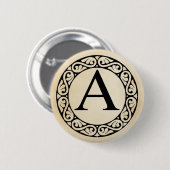 Badge Rond 5 Cm Greek Alphabet Letter Alpha (Devant & derrière)