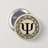 Badge Rond 5 Cm Greek Alphabet Letter Psi (Devant & derrière)