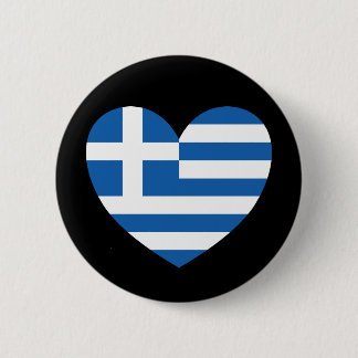 Badge Rond 5 Cm Greek Pride Flag Love Heart