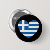 Badge Rond 5 Cm Greek Pride Flag Love Heart (Devant & derrière)