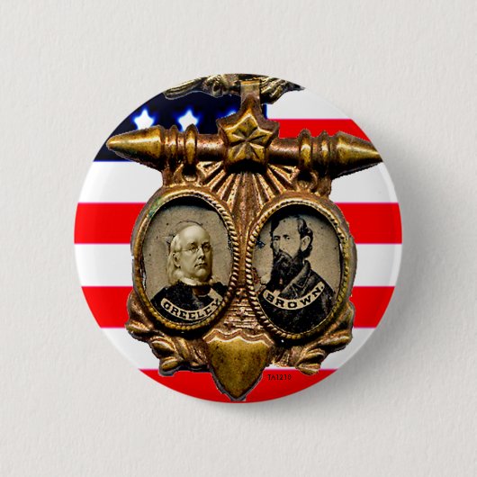 Badge Rond 5 Cm Greeley-Brun - bouton (Devant)