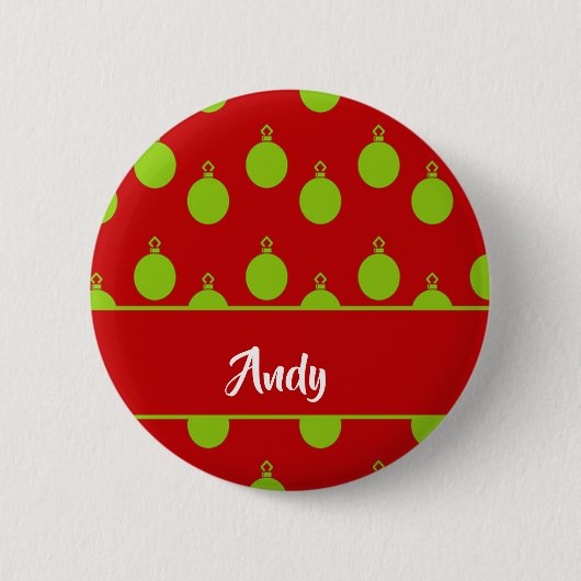 Badge Rond 5 Cm Green bauble silhouette (Devant)