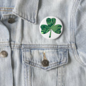 Badge Rond 5 Cm Green Circuit Board St Patrick Day Shamrock (En situation)