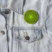 BADGE ROND 5 CM GREEN DAHLIA (En situation)