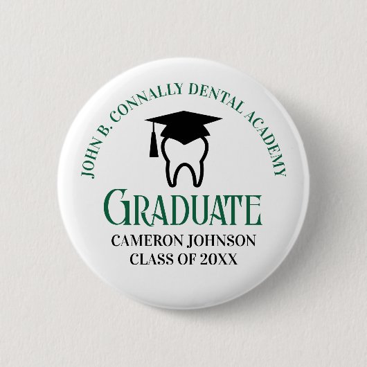 Badge Rond 5 Cm Green Dental Academy Diplôme sur mesure (Devant)
