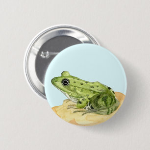 Badge Rond 5 Cm Green Frog