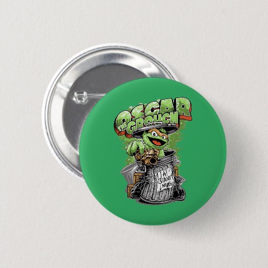 Badge Rond 5 Cm Green Garbage Monster  (Devant & derrière)