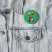 Badge Rond 5 Cm Green Garbage Monster  (En situation)