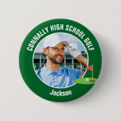 Badge Rond 5 Cm Green Golfer Photo High School Golf Team (Devant)