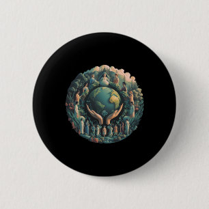 Badge Rond 5 Cm Green Mother Jour des terres Gaia Sauvez notre pla