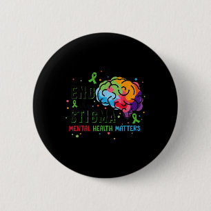 Badge Rond 5 Cm Green Ribbon End The Stigma Mental Health Awards