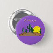 Badge Rond 5 Cm Green Saguaro Cactus Desert Sunset Thunder_Cove (Devant & derrière)
