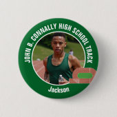Badge Rond 5 Cm Green Track & Field Photo High School Athlete (Devant)