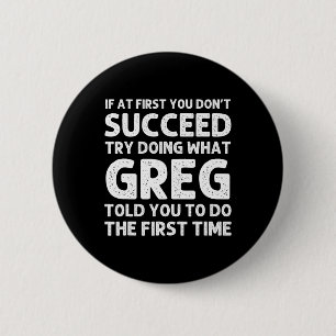 Badge Rond 5 Cm GREG Nom Cadeau Personnalisé Anniversaire Fun Chri