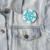 Badge Rond 5 Cm grêle à neige - flocon de neige (En situation)