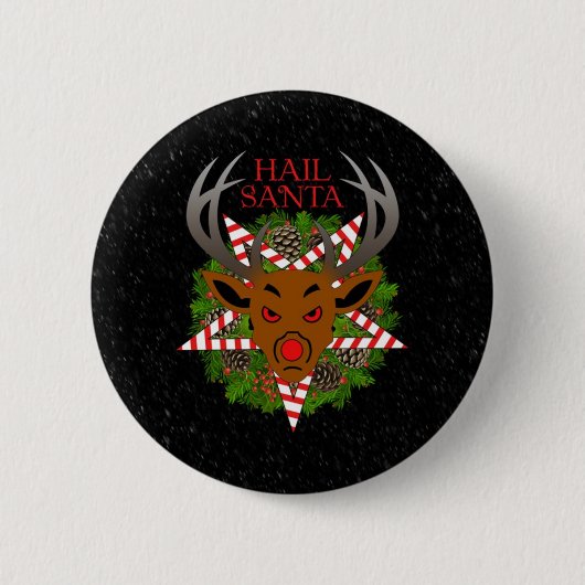 Badge Rond 5 Cm Grêle Père Noël (Devant)