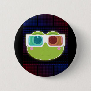 Badge Rond 5 Cm Grenouille 3D