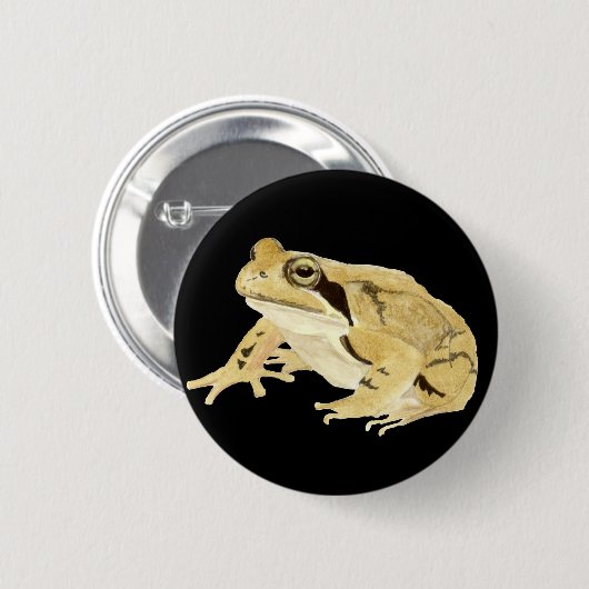 Badge Rond 5 Cm Grenouille à bois (Devant & derrière)