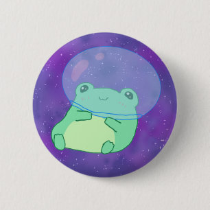 Badge Rond 5 Cm Grenouille astronaute