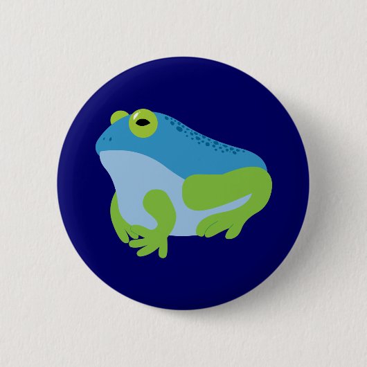 Badge Rond 5 Cm Grenouille bleue (Devant)