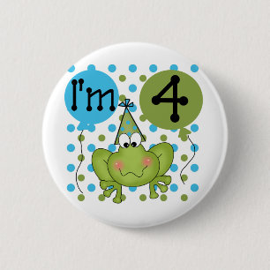 Badge Rond 5 Cm Grenouille bleue 4e anniversaire Tshirts et cadeau
