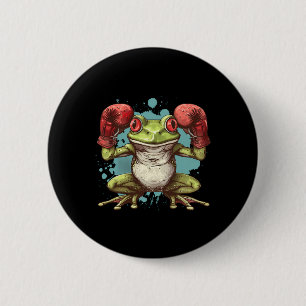 Badge Rond 5 Cm Grenouille Boxeur Avec Gants De Boxe Kickboxing Dr